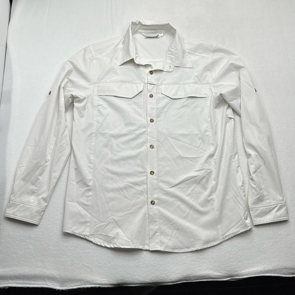 Outdoor Ventures Long Sleeve Hiking Shirts UV Protection Men’s medium M white
